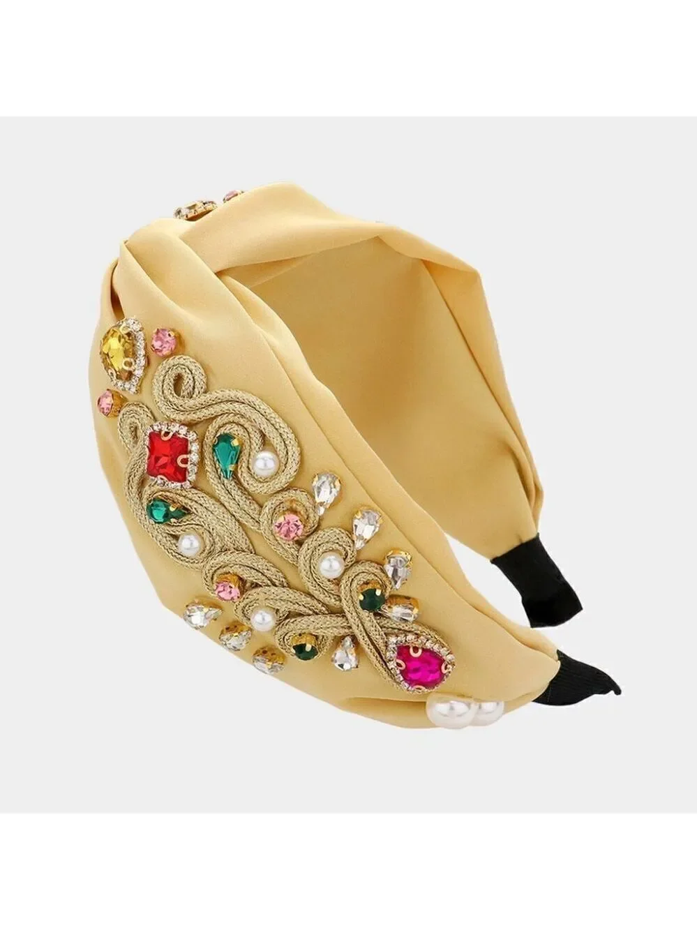 102. Golden Indian Dream Multi Stone Embellished Twisted Headband